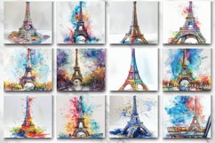 3D Eiffel Tower Watercolor Tumbler wrap Bundle Product Image 3