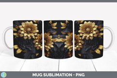 GorgeousBlack Chrysanthemums Mug Wrap design.