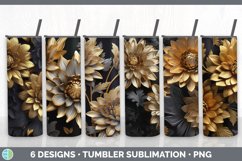 Bundle of six Black Chrysanthemums Tumbler designs.