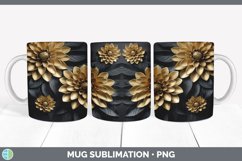 GorgeousBlack Dahlias Mug Wrap design.