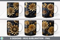 Bundle of six Black Dahlias Mug Wrap designs.