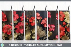 Bundle of six Black Geraniums Tumbler designs.
