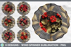 Bundle of six Black Geraniums Wind Spinner designs.