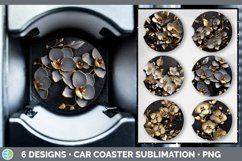 Bundle of six Black Orchid Car Coaster designs.