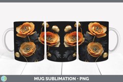 GorgeousBlack Ranunculus Mug Wrap design.