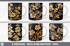 Bundle of six Black Snapdragons Mug Wrap designs.