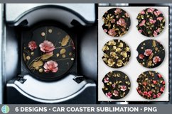 Bundle of six Black Sweet Peas Car Coaster designs.