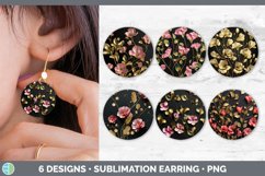 Bundle of six Black Sweet Peas Round Earrings designs.