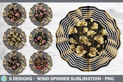 Bundle of six Black Sweet Peas Wind Spinner designs.