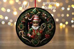 3D Elf Christmas Ornaments Png Round Sublimation Bundle Product Image 2