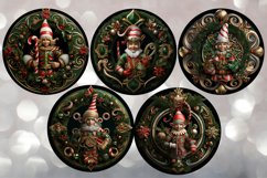 3D Elf Christmas Ornaments Png Round Sublimation Bundle Product Image 4
