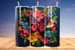 3D Embroidered Butterfly 20oz/30oz Skinny Tumbler Product Image 1