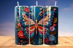 3D Embroidered Butterfly 20oz/30oz Skinny Tumbler Product Image 1