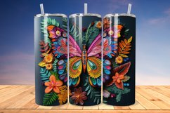 3D Embroidered Butterfly 20oz/30oz Skinny Tumbler Product Image 1