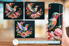 3D Embroidered Hummingbird Tumbler Sublimation Product Image 1