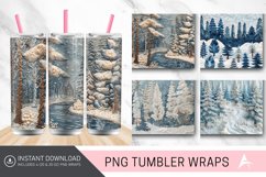 3D Embroidered Winter Forest Tumbler wrap Product Image 1