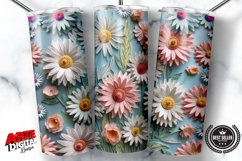 3D Embroidered Flowers 20 oz Skinny Tumbler Sublimation Product Image 1