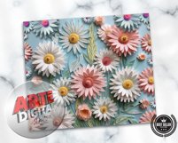 3D Embroidered Flowers 20 oz Skinny Tumbler Sublimation Product Image 4