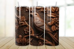 3D Engraved Leather Bird 20oz/30oz Tumbler PNG Product Image 1
