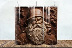 3D Engraved Leather Christmas Santa 20oz/30oz Tumbler PNG Product Image 1