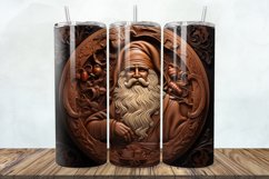 3D Engraved Leather Christmas Santa 20oz/30oz Tumbler PNG Product Image 1