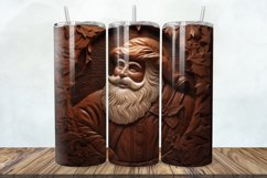 3D Engraved Leather Christmas Santa 20oz/30oz Tumbler PNG Product Image 1