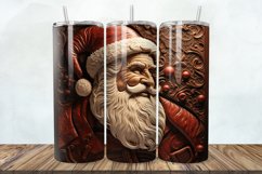 3D Engraved Leather Christmas Santa 20oz/30oz Tumbler PNG Product Image 1