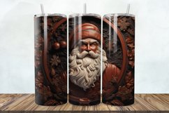 3D Engraved Leather Christmas Santa 20oz/30oz Tumbler PNG Product Image 1