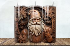 3D Engraved Leather Christmas Santa 20oz/30oz Tumbler PNG Product Image 1