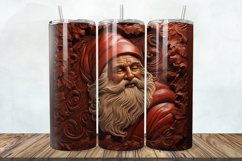 3D Engraved Leather Christmas Santa 20oz/30oz Tumbler PNG Product Image 1