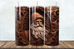 3D Engraved Leather Christmas Santa 20oz/30oz Tumbler PNG Product Image 1