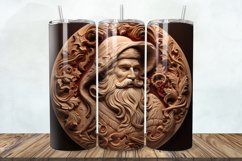 3D Engraved Leather Christmas Santa 20oz/30oz Tumbler PNG Product Image 1