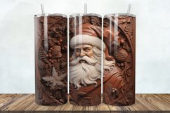 3D Engraved Leather Christmas Santa 20oz/30oz Tumbler PNG Product Image 1