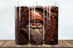 3D Engraved Leather Christmas Santa 20oz/30oz Tumbler PNG Product Image 1