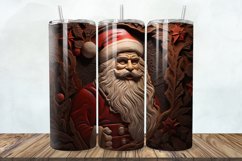 3D Engraved Leather Christmas Santa 20oz/30oz Tumbler PNG Product Image 1