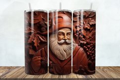 3D Engraved Leather Christmas Santa 20oz/30oz Tumbler PNG Product Image 1