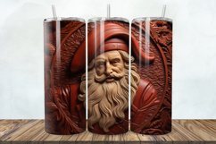 3D Engraved Leather Christmas Santa 20oz/30oz Tumbler PNG Product Image 1