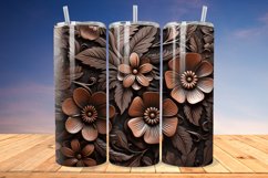 3D Engraved Leather Flower 20oz/30oz Tumbler PNG Product Image 1