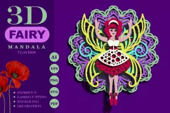 3D Fairy Mandala, Layered Fairy with Wings and Abstract Art Product Image 1