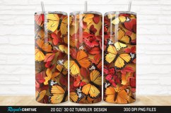 3D Fall Butterflies 20/30oz Skinny Tumbler Product Image 1