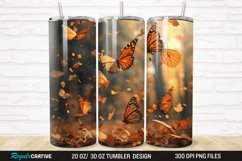 3D Fall Butterflies 20/30oz Skinny Tumbler Product Image 1