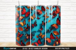 3D Fall Butterflies 20/30oz Skinny Tumbler Product Image 1