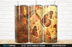 3D Fall Butterflies 20/30oz Skinny Tumbler Product Image 1