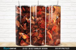 3D Fall Butterflies 20/30oz Skinny Tumbler Product Image 1