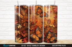 3D Fall Butterflies 20/30oz Skinny Tumbler Product Image 1