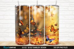 3D Fall Butterflies 20/30oz Skinny Tumbler Product Image 1