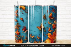 3D Fall Butterflies 20/30oz Skinny Tumbler Product Image 1
