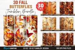 3D Fall Butterflies Tumbler Bundle Product Image 1