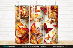 3D Fall Butterflies 20/30oz Skinny Tumbler Product Image 1