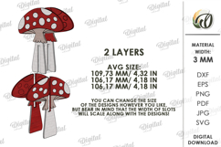 3D Fall Decor Laser Cut. Mushroom SVG Product Image 2